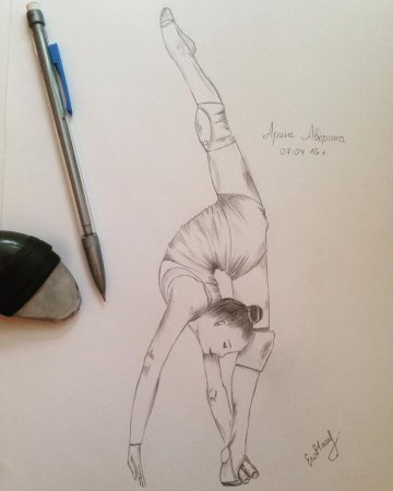 Рисунки гимнасток кандашами