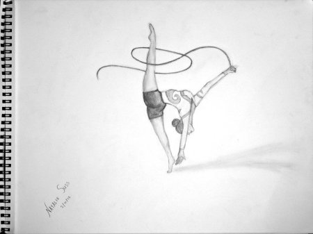 Гимнастка рисунок карандашом