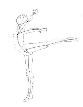 Рисунок гимнастки в движении