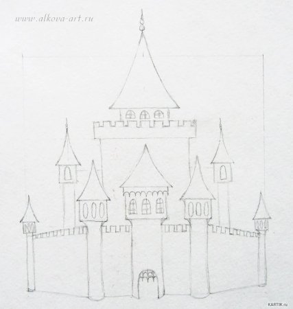 Замок срисовать изумрудный город