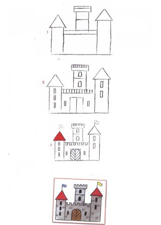 Замок рисунок карандашом