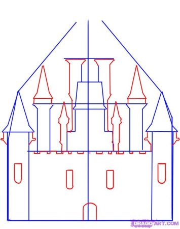 Поэтапное рисование крепости