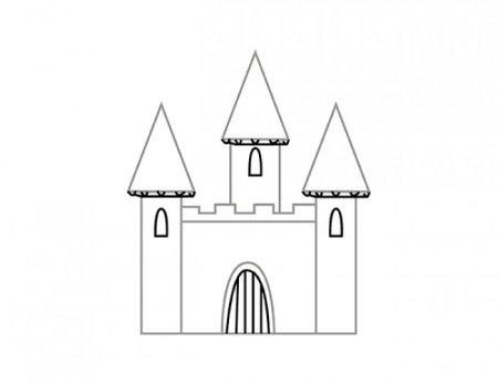 Этапы рисования замка
