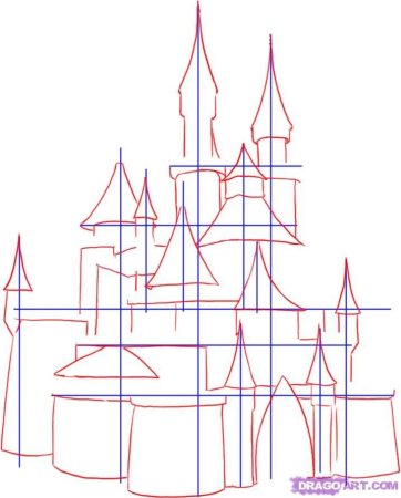 Замок в романском стиле рисунок легкий