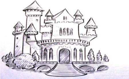 Рисунок к пьесе м.Мусоргского "старый замок".
