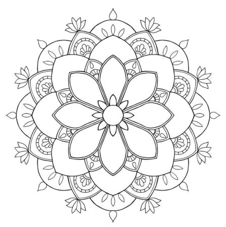 Раскраска Мандала цветы