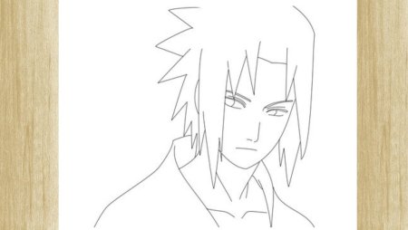 Поэтапное рисование аниме Саске