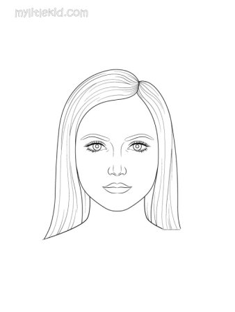 Лицо девушки для раскрашивания