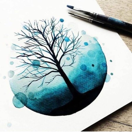 Пейзажи гуашью легкие