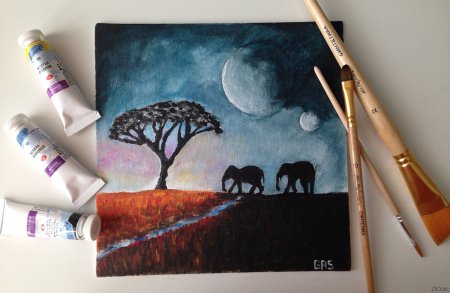 Рисунки красками лёгкие и красивые