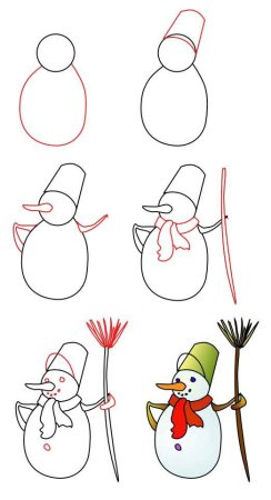 Поэтапное рисование елочки