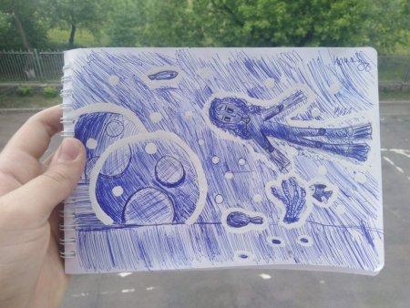 Рисунок ручкой на бумаге
