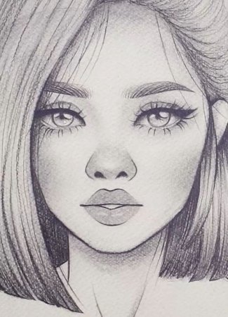 Лицо девушки поэтапно