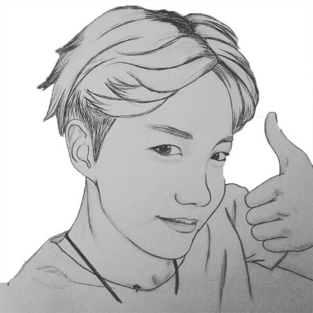 Чон Хосок карандашом