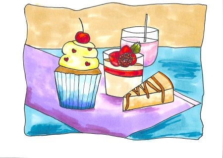 Рисунки для срисовки еда легкие