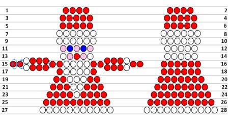 Схемы для бисероплетения для начинающих дед Мороза