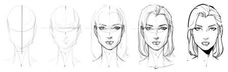 Поэтопно рисование лица