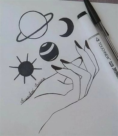 Чёрно-белые рисунки для начинающих