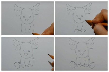 Рисуем оленя поэтапно для начинающих