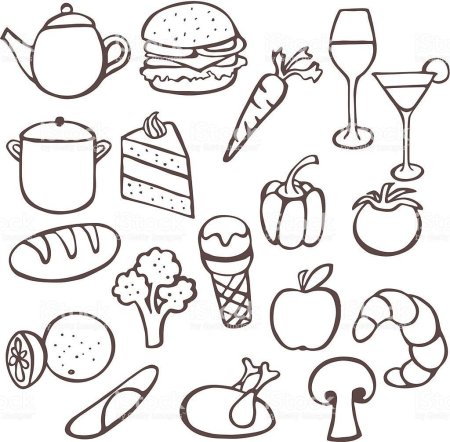 Маленькие рисунки еда