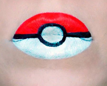 Необычный макияж губ гуашью лёгкий