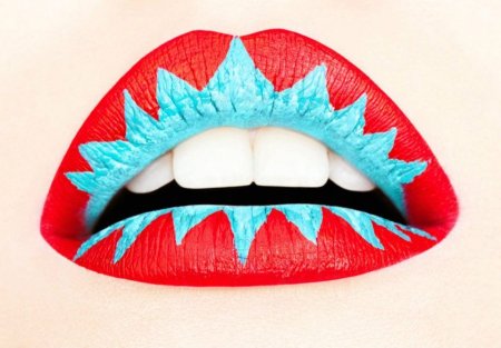 Рисунки губы разноцветные