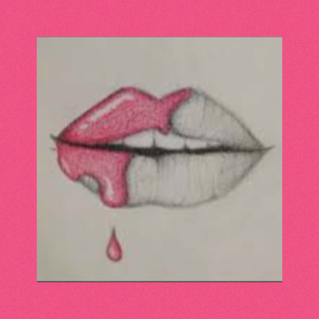 Губы рисунок цветными карандашами