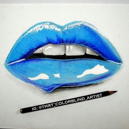 Рисунок карандашом губы девушки