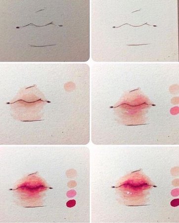 Рисунки для срисовки губы