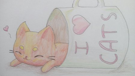 Лёгкий рисунок котёнка для срисовки