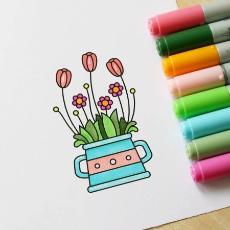 Рисунки фломастерами легкие