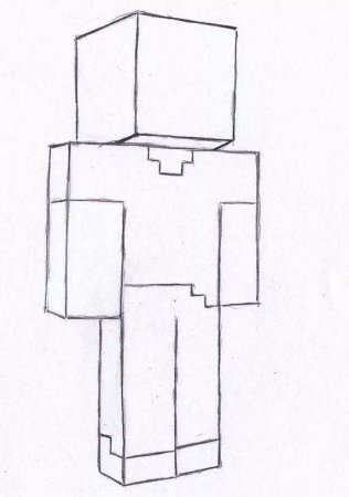 Майнкрафт Стив для срисовки