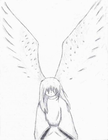 Рисунок ангела карандашом
