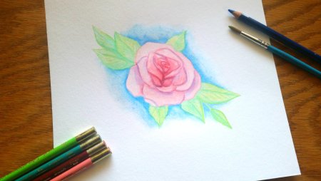 Простые рисунки акварельными карандашами