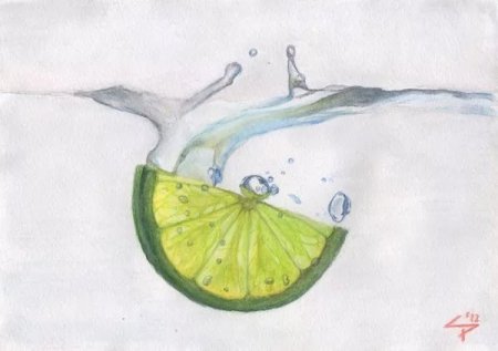 Закат карандашами цветными