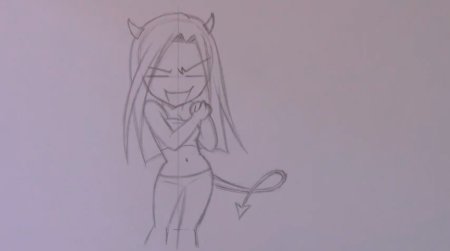 Демон карандашом для срисовки