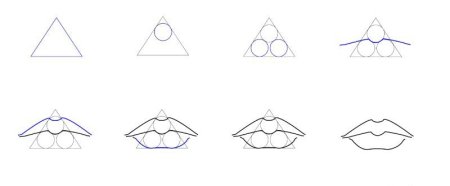 Схема рисования губ