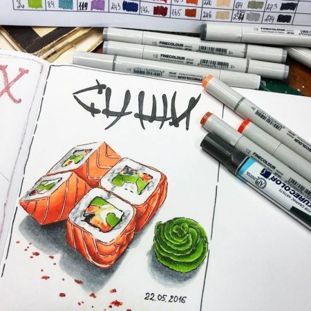 Рисунки спиртовыми маркерами для начинающих