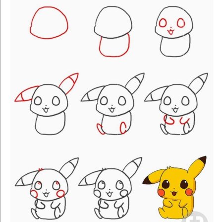 Как нарисовать покемона Пикачу