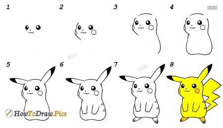 Рисунок Пикачу по этапно