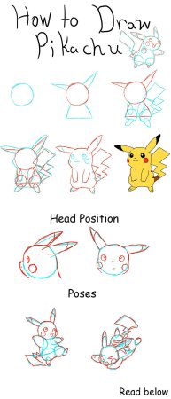 Нарисовать покемона Пикачу поэтапно