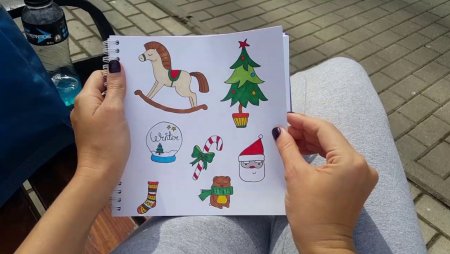 Акварельные открытки на новый год