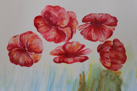 Цветы акриловыми красками