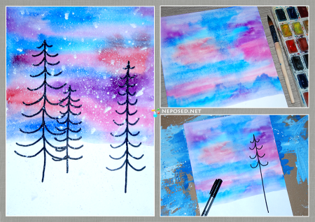 Зимние идеи для рисования