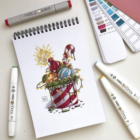 Рисунки скетч маркерами