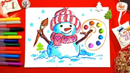 Рисование фломастерами новый год
