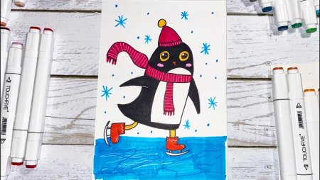 Новогодние рисунки разукрашенные фломастерами