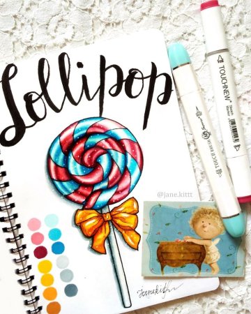 Леденец маркерами для скетчинга