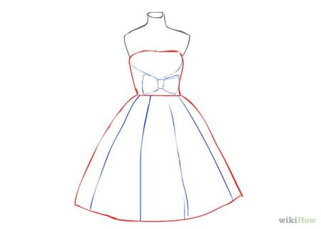 Рисунки по этапно легкие платья