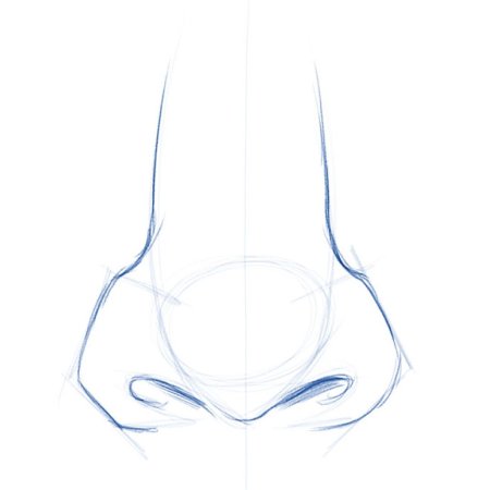 Как нарисовать нос человека п